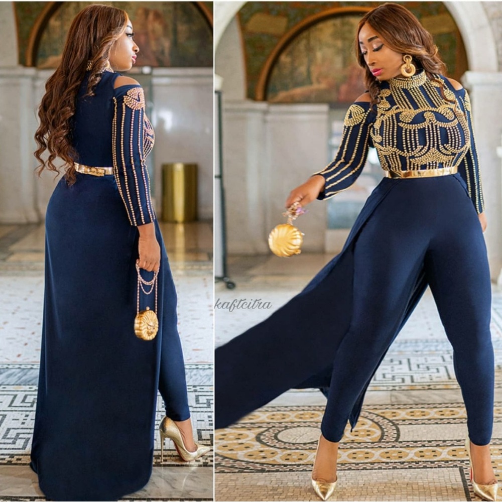 Navy blue kaftan. Brand new